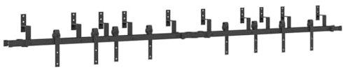 vidaXL Kit di Binari per Porte Scorrevoli 305 cm Acciaio Nero, ferramenta per porta scorrevole, binario per porta scorrevole, gancio per porta scorrevole