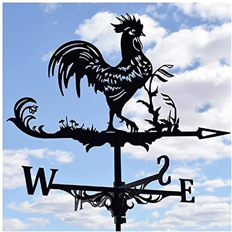 XINYUNFEI Wetterhahn Metall für Garten Dächer WeatherVane, Edelstahl Outdoor Rasen Wind Flügelgärten Ornament Eisen Kunst Dekor Wetter Flügel Mit Beschichtung, Metallic Garden