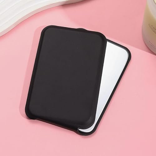 Naapesi Pocket Mirror,11 * 7cm Specchi da Tavolo,Specchio Pieghevole Portatile SpecchioTrucco,Specchio da Trucco con Pelle PU,Specchio da Tavolo,Perfetto per Radersi o Applicare il Trucco (Nero)