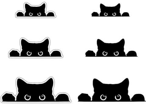 6 Pegatinas Creativas con Forma De Gato para Coche, Decoraciones y Accesorios Exteriores, Bonitas y Divertidas