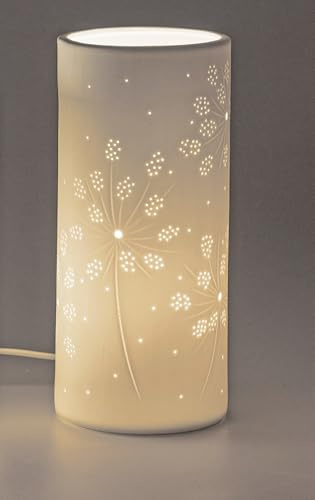 formano Bollweg Lampe Tischlampe Allium weiss aus Porzellan mit Durchbruch Dekolampe 11x24cm
