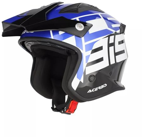 Acerbis Casco Jet Aria Graphic, Negro/Azul, Talla M