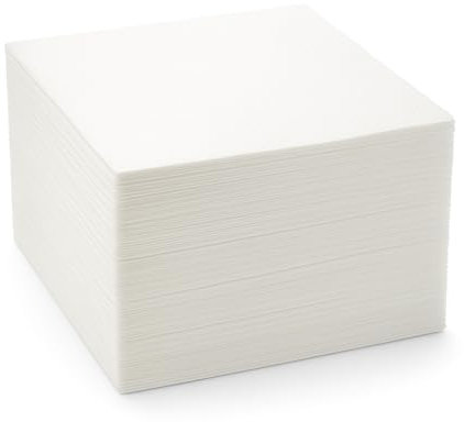 RASMACOR | 100 Servilletas Blancas de Papel 10x10 cm (20x20 cm Abiertas) | Desechables, Reciclables y Ecológicas | Ideales para Fiestas, Cócteles o Catering