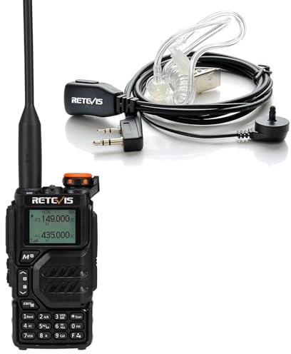 Retevis RA79 Walkie Talkie with Headset, Dual Band Ham Radio, 2m/70cm/FM/AM Band, 1400mAh Battery, Walkie Talkie for Adults Long Range, Easy to Pair, 2 Way Radio for Hunting, Travelling (1Pcs)