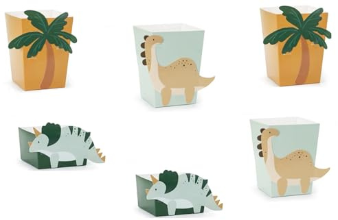 Libetui Snackboxen Dino 6 Stück – Dinosaurier Party Snackschalen | Snack Box & Popcorn Schale für Dino Kindergeburtstag, Dinosaurier Party, Süßigkeiten, Mitgebsel