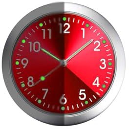 HhBdy Reloj para Salpicadero de Coch Luminoso Reloj de Coche Pegado en el Salpicadero del Coche Reloj Redondo para Coche para Salpicadero Universal para Cualquier de Coche (con Clip de Ventilación)