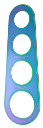 Ramequins Outil de mesure de spaghetti en acier inoxydable Règle de mesure rapide 4 tailles de portions pour plaques de four de cuisine (argent, 18 x 6 cm)
