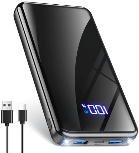 Power Bank,26800mAh Powerbank Schnellladefunktion 22,5W USB-C PD3.0 & QC4.0 Tragbarer Externer HandyAkkus mit LED Display,Kompatibel mit iPhone 16 Pro Max 15 14 13 Galaxy S25 Edge/S24/Tablet Full Size