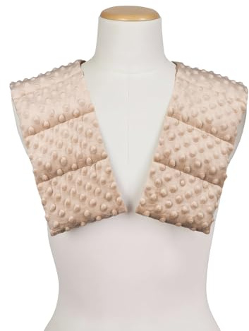 Sensory Owl Coperta Ponderata per Spalle e Collo 2 kg - per Bambini e Adulti - Riduzione Dello Stress Autismo ADHD - Minky Cappuccino