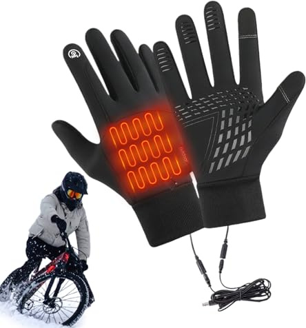 Värmande Handskar,Elektriska USB-värmda Handskar Med Touchskärmskompatibilitet - 1 par vindtäta vantar till hands värme vid cykling löpning vandring bilkörning snowboard
