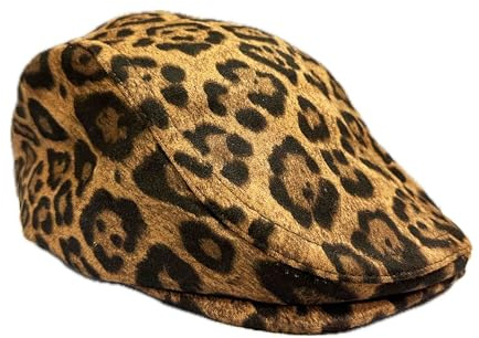 Jeamis Leopard Baskenmütze Schiebermütze Newsboy Flatmütze Gatsby Barett Cap Beret Hut Leo