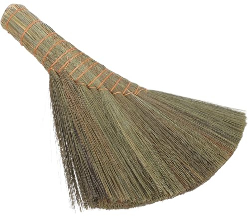 SAFIGLE Scopa di Paglia Fatta a Mano Portatile Setole Morbide Antistatiche Scopa a Frusta Piccola per Pulizia Polvere da Divano Letto e Superfici Delicate negli Spazi Interni