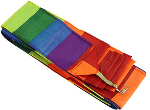 Peosaard Accessori per aquiloni acrobatici, Coda di Aquilone 10M Panno in Fibra Chimica Streamer colorato Accessori per acrobazie galleggianti, Coda Lunga