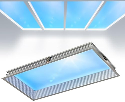 Lampada Da Soffitto Smart Blue Sky, Lucernario Artificiale Da 72 W, Lampada LED Dimmerabile Con Telecomando 3000K-6000K, Simula I Ritmi Della Luce Diurna Con Effetto Luce Solare Naturale, Per Cantina