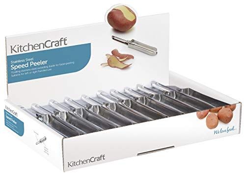 KitchenCraft ECMKC4DISP Kartoffelschäler mit drehbaren Klingen, Edelstahl