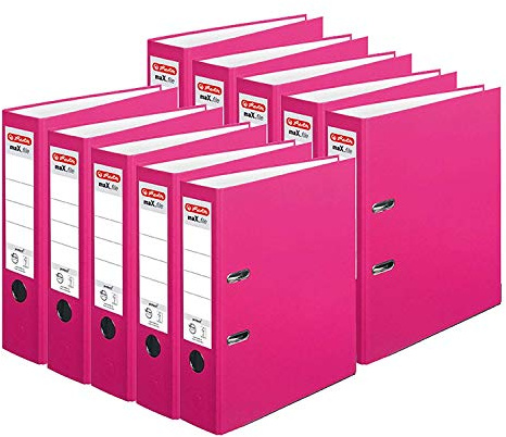 Herlitz Ordner maX.file protect A4, 8 cm breit (Pink, 10er Pack)