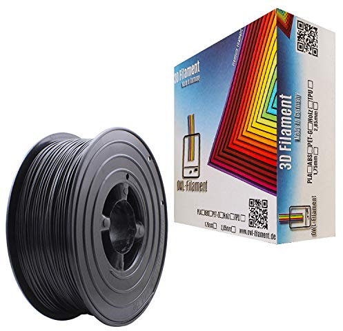 OWL-Filament 3D-Drucker PLA 1,75mm 1kg Spule Rolle (Schwarz)