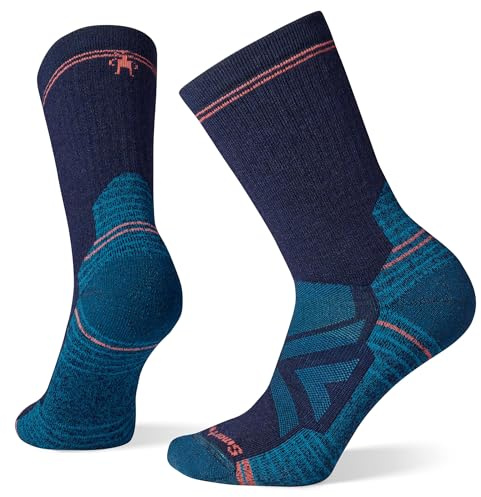 Smartwool Hike Women's Merino Wool Socks, Full Cushioned Hiking & Walking Socks, Crew Fit, Lightweight & Breathable Natural Merino, Ladies - Deep Navy, M
