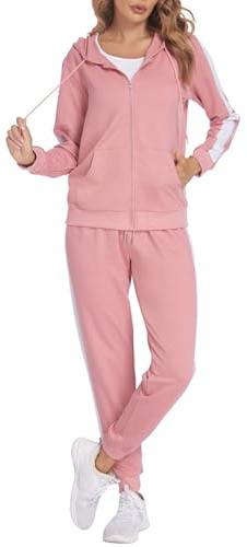 Parabler Jogginganzug Damen Trainingsanzug Zweiteiler Freizeitanzug Set | Jacke Hose, Hausanzug, mit Tasche, Sommer, Herbst, Winter