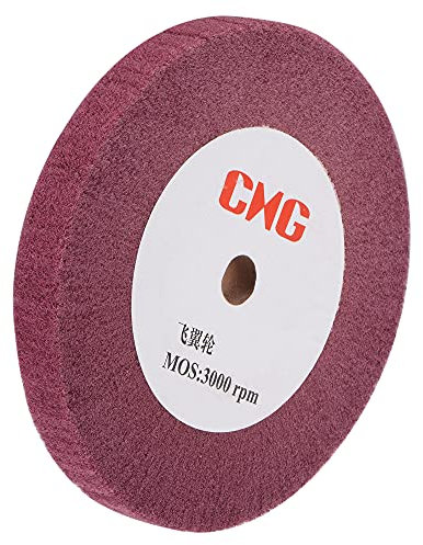 sourcing map Roue à lamelles abrasives pour acier inoxydable, cuivre, 200 mm x 25 mm, grain 320