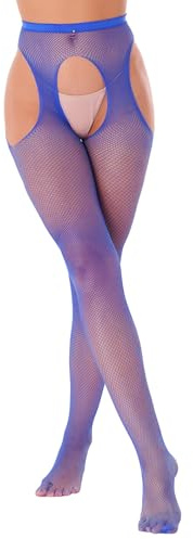 inlzdz Collant Cavallo Aperto Donna Fishnet a Rete Bretelle Calze per Reggicalze Donna Sexy Calze Autoreggenti Leggings Pantaloni Hot per Sesso Sottoveste