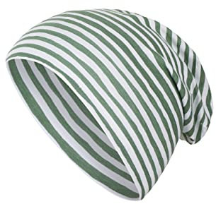 Sterntaler Baby Unisex Slouch-Beanie - Gestreifte Mütze aus Bedrucktem Singlejersey - Grün, 47
