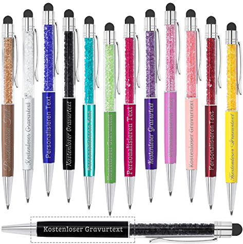 Brocade Creek Kostenloser personalisierter Kugelschreiber, mehrfarbig, mit Touch-Stift, individuell gravierter Kugelschreiber mit Namensbotschaftslogo, wählen Sie bis zu 300 Stück