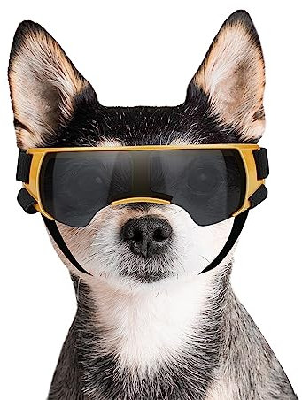 PETLESO Brille für Kleine Hunde Augenschutz Brille Windschutzbrille für Kleine Hunde UV Schutz Hunde Sonnenbrillen für Motorrad/Hundefahrradkorb/Cabrio