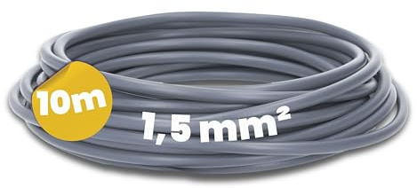 Kalitec 10m H07V-K 1,5 mm² Grau Aderleitung - Flexible Litze Einzelader | Feindrähtige Verdrahtungsleitung nach HAR-Standard, ideal für Schaltschrank, Steuertechnik & Elektroinstallation bis 1000V