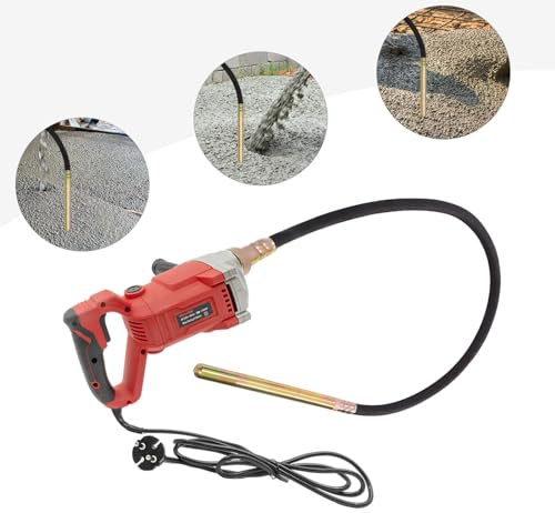 Rüttelflasche, Betonrüttler 1100W, Elektrischer Betonrüttler mit 2M Wellenstab Betonwerkzeuge, Vibrationsfrequenz 160Hz, für Beton, Brücke, Hafenbau Fundament Fugenpfähle etc.