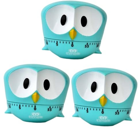 OUNONA 3pcs Timer Clock for Boys and Girls Magnetic Kitchen Timer Big Eye Design