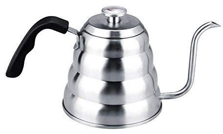 Schwanenhals-Teekanne Herdplatte mit Thermometer for Übergießen von Kaffee, Tee, digitaler Wasserkocher, Edelstahl, Splitter, Heimbüro, Trinklagen, die meisten Gas-Elektro-Induktionsherde