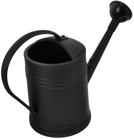 KONTONTY Regadera Plástica De Jardín con Boquilla Larga Resistente y Ligera para Riego Interior y Exterior De Plantas Flores y Suculentas Diseño Práctico y Duradero Negro