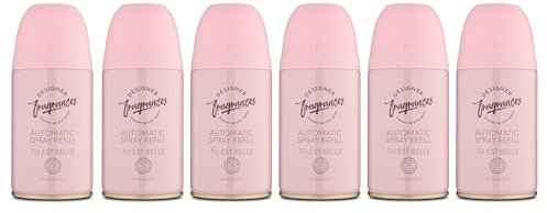 Designer Fragrances 6 Pack Tu Est Belle Automatic Room Spray Universal Refill Air Freshener Cans - For Home & Vehicles – Upto 70 Days of Luxury Lasting Smell - Deodorise & Neutralise Odours – 250ml
