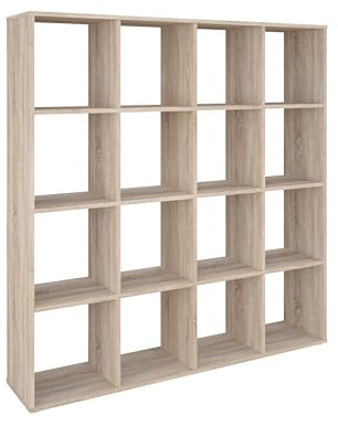 AT4 Regal Cubic Raumteiler - Eiche: Langlebiges Melaminholz, viel Stauraum, einfache Montage - modernes Design