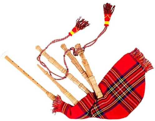 Kids Toy Bagpipe – Junior Playable Bagpipes in Various Tartans - Child Bagpipes with 2 Free Reeds (Royal Stewart)