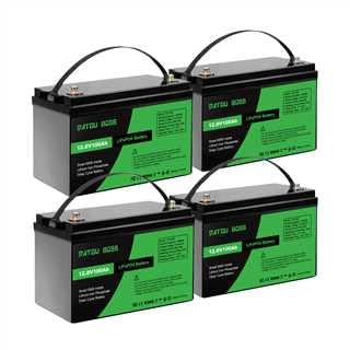 DATOUBOSS 4 * 12V 100Ah LiFePO4 Batterie,100A BMS 8000+Zyklen Deep Cycle Lithium Akku Leistung Unterstützung in Serie/Parallelschaltung,verwendet für Wohnmobil, Solar Home System und Boot