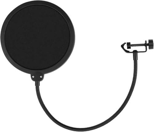 Rynli Dual Layer Pop Filter Mic Shield Shock Mount 360° Gooseneck Blue