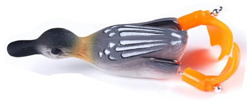 FOLANDO Soft Fishing Lures, 3D Duck Swimming Lures, 8.5cm, 10g