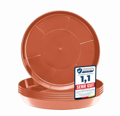 Garronda Sottovasi per Piante Rotondi in Plastica da Esterno e da Interno per Fiori e Giardini GD-0026 (5 Pezzi - Terracotta, ⌀ 40 cm H 5,2 cm)