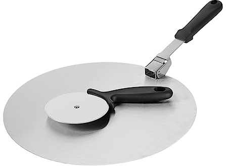 HOLIDYOYO Pala Nero Set Pizza in per Pieghevole Inossidabile Acciaio e Resistente 2 Pezzi con Tagliapizza Cottura Professionale di Torte e Pane