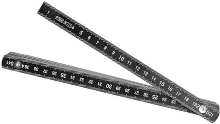 2m Black Folding Ruler Sturdy Measuring Tool Featuring Metal Rivets for Long Time Use and Clear Measurements