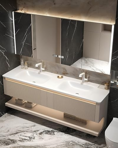 Mobile Bagno Sospeso, Lavabo Bagno con Mobile, Adatto per Bagno Padronale, Bagno per Gli Ospiti, Bagno D'albergo E Altri Spazi.