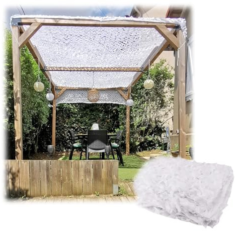 Toldo de camuflaje militar de 8 x 9 m, protección UV, para jardín, caza, malla versátil, duradera, ligera, resistente a la intemperie