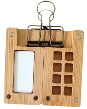 KTUXZCI Tavolozza per acquerelli Portatile Versatile, Vassoio per Vernice Vuoto, Costruzione in Legno, per pittori in Movimento, garantisce Una Struttura Robusta e Stabile, può, con Clip, 6x6 cm
