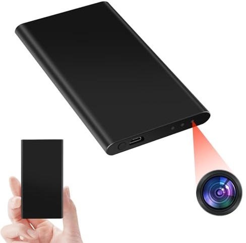 TANGMI Telecamera Nascosta Power Bank 1080P HD con Sensore Gravità | IR Notturna, Power Bank 2-in-1 con Registrazione Loop, 18h Autonomia, microSD 128GB, per Ufficio Casa Ingresso