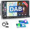 Hikity Android 11 Dab Radio Coche 2 DIN Carplay con Pantalla Táctil de 7 Pulgadas Audio Radio 2 DIN con GPS Bluetooth Manos Libres Android Auto Mirror Link WiFi Soporte Cámara Trasera AUX