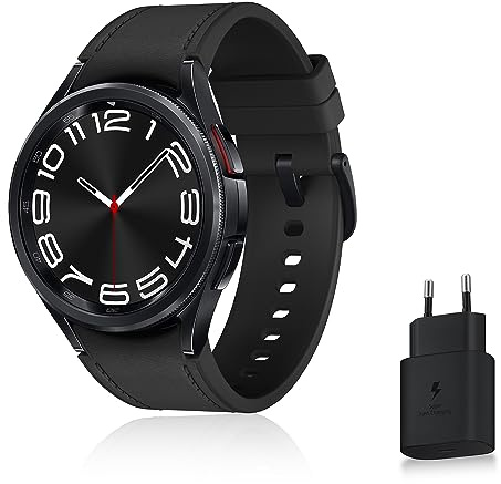 Samsung Galaxy Watch6 Classic Montre Connectée avec Chargeur, Suivi de Santé, Suivi Sportif, Charge rapide, 4G/LTE, 43mm, Noir, Exclusivité Amazon Version FR