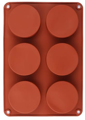 Selecto Bake Cylinder Silikonform, 1 Pack 6-Cavity Rund Cylinder Form för Cupcake, Handgjord Tvål, Muffins, Kaka, Cheesecake, Brownie, Chokladöverdrag