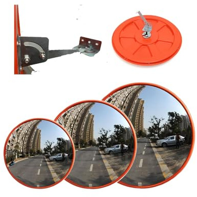 Konvexer Verkehrssicherheitsspiegel für Einfahrten, Lagerhallen, Garagen und Büros, Durchmesser 30 cm, mit Wandhalterung, Weitwinkel gebogener Sicherheitsspiegel